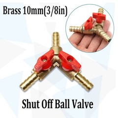 Premium grade 516 Brass Y 3 Way Shut off Ball Valve for Hose Barb Fuel