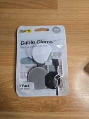 9 Pack Wrap It Storage Cable Clam, Gray Round Lot Of 3