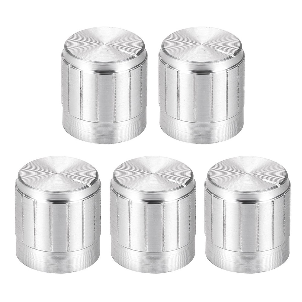 5pcs Potentiometer Knob Siver Tone Rotary Knob 17mmx17mm Volume Control Knob