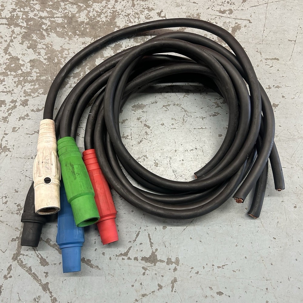 Cam Lock 2/0 Bare End Tail To Male Hubbell 600V 5ft Power Generator Cable MMFFF