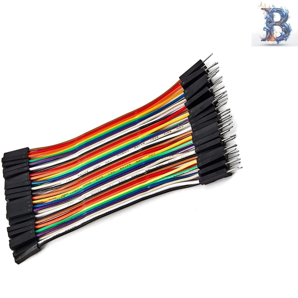 40pcs 10cm Female to Male Jumper Ribbon Cables – Ideal for Electronics Projects