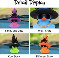 Halloween Car Decorations with Colorful Rubber Duck, Spider, Hat, Color: Pink