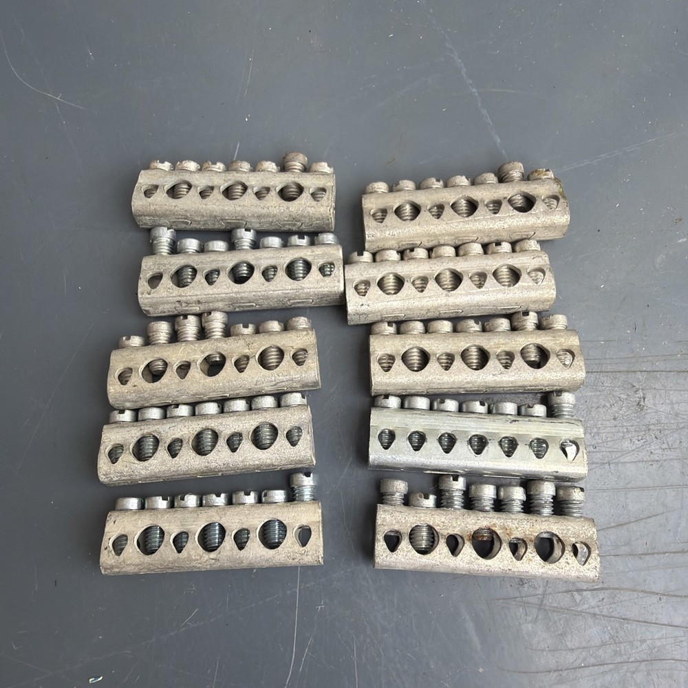 (Lot of 10) GROUND BAR 7 POSITION 1-15/16″LENGTH 7/16″WIDTH 9/16″ HEIGHT