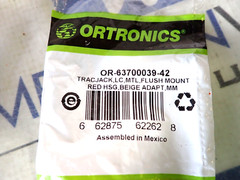 New Ortronics OR-63700039-42 Tracjack, LC, MTL. Flush Mount Red HSG, Beige Adapt