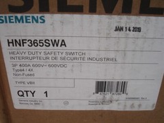 Siemens HNF364SWA Stainless Steel Heavy Duty Non-Fused Safety Switch 400amp 3ph
