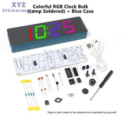 DIY Electronic Clock Kit LED Digital RGB Clock Time Temperature Date Display 5V