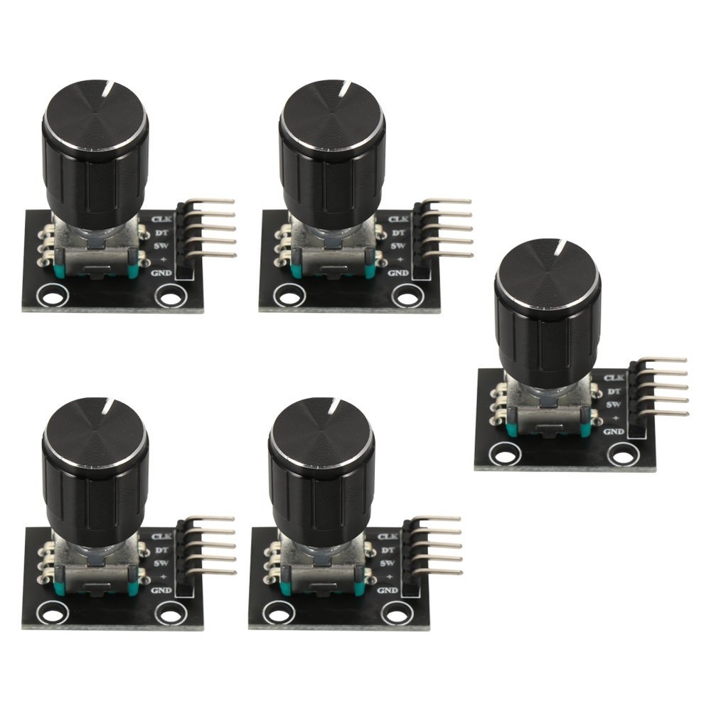 5Pcs Durable Rotary Encoder Modules with Rotary Knob for Machine Control Black