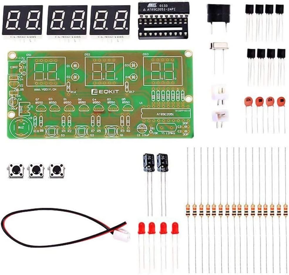 6-Digit Digital Electronic Clock DIY Kit Alarm Clock Kit for Soldering Practice
