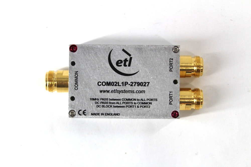 ETL SYSTEMS COM02L1P-279027 L-band Splitter 2-way – DC + 10MHz Pass