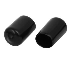 12.5mm Inner Dia Rubber Hose End Cap Screw Thread Protector Cover Black 50pcs