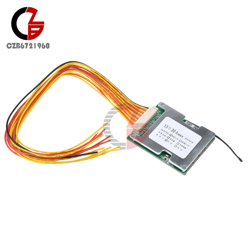 13S 48V 30A 18650 Li-ion Battery Protection Board BMS w/ Equalization for E-bike
