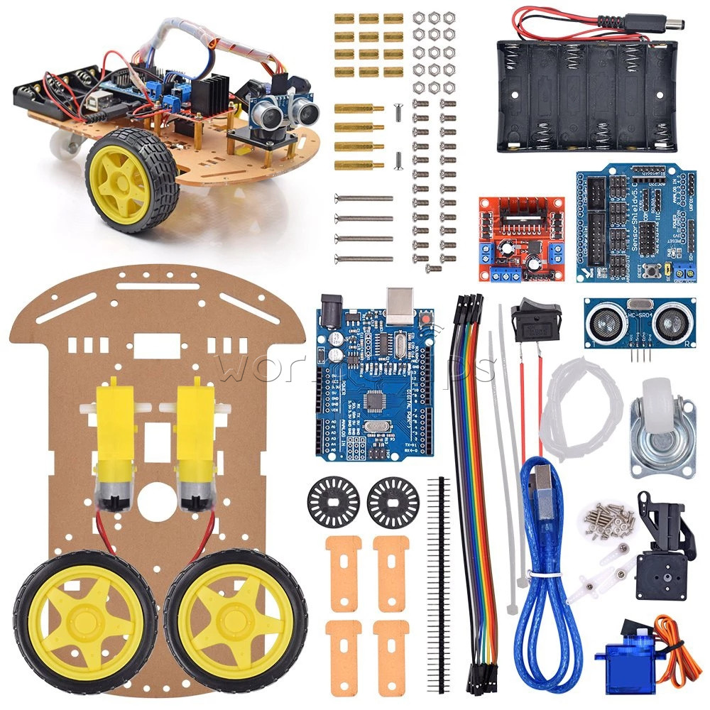Avoidance Tracking Smart Robot Car Chassis Kit Ultrasonic module For Arduino DIY