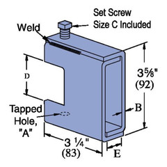 ATX PS-865-1/2-EG, 3-1/4″ x 15/16″ x 1/4″, Steel, Vertical, Beam Clamp, 1pc