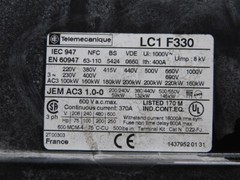 USED Telemecanique LC1 F330 Contactor 250 HP @ 600 VAC 3Ph 370A