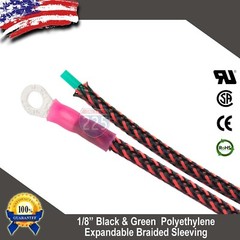 100 FT 1/8″ Black Red Expandable Wire Sleeving Sheathing Braided Loom Tubing US