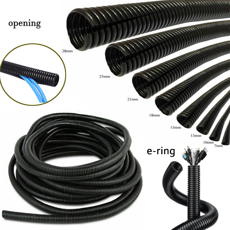 7-28mm Split Convoluted Tubing Conduit Sleeving Wiring Harness Loom Protect