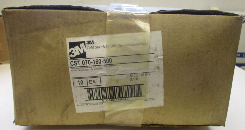 3M CAT NO: CST 070-160-500 DIA RANGE 0.70″-1.60″x5″ LG TUBE, BOX OF 10