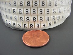 1000x Wieland Size 5, Number 8 Slip On Wire Marker, .160″ to .215″ OD, Z Type