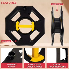 Outdoor Cable Tidy Reel 25M Storage Reel Wire Extension Tidy Frame Roll up Stand