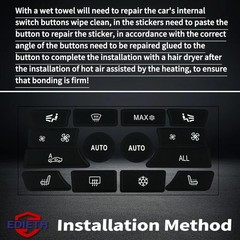 AC & Dashboard Climate Control Button Decals for BMW 5 Series F10 2009-2015 (520