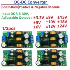 1/2PCS 20W +- 5-24V Positive & Negative Dual Output Power Boost-Buck Converter