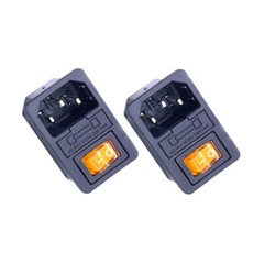 2PCS 250V 10A Rocker Switch with Fused IEC320 C14 Inlet Power Switch Connector