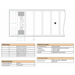 Alien 9662 3”x1” UHF 6C 915Mhz RFID Wet Inlay Tag Label [100Pcs Lot]