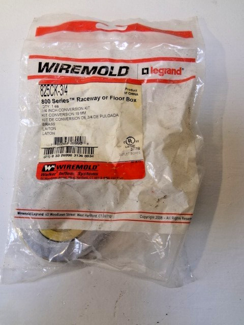 WIREMOLD 800 Series Raceway or Floor Box 3/4 inch Conversion Kit 825CK-3/4 – New