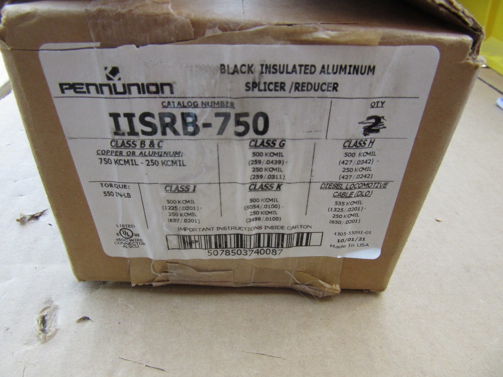 Penn Union IISRB-750 Power Bar 4-Conductor for 750MCM – 250MCM New