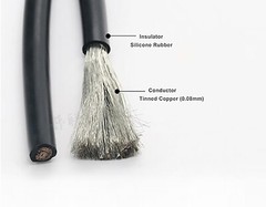Red UL Ultra Flexible Silicone Cable Model Wire 0.08mm Tinned Copper 200℃/600V
