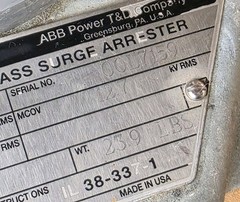 ABB XPS Station Class Surge Arrester 15KV Q015SA012CGI
