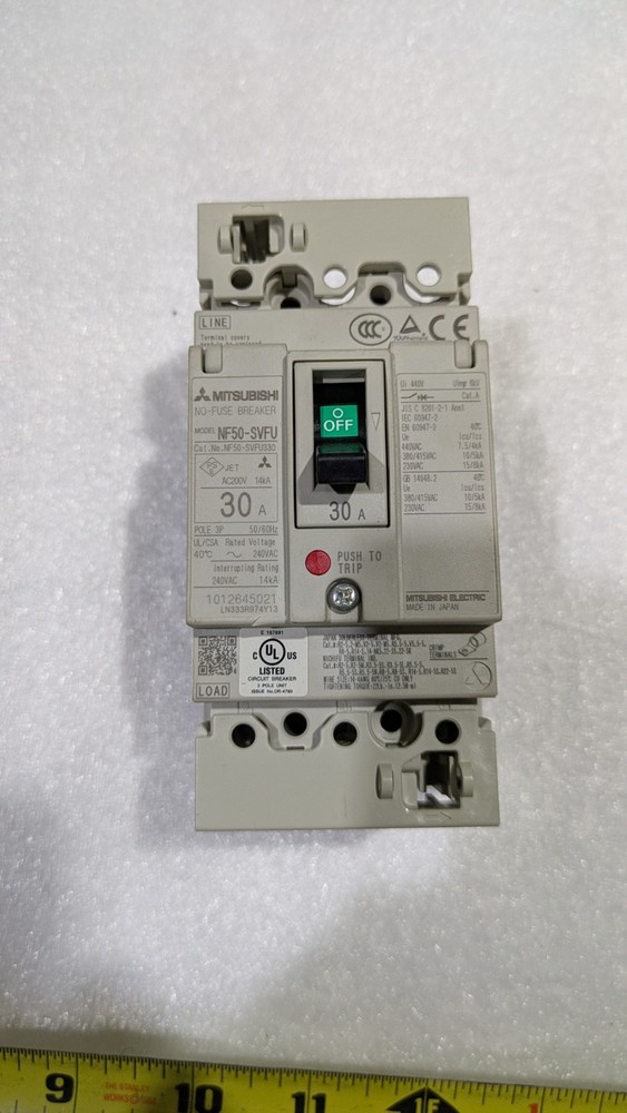 MITSUBISHI NO-FUSE BREAKER NF50-SVFU330 AC200V 30A 14KA