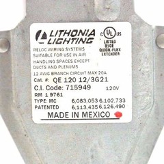 LITHONIA LIGHTING QE 120 12/3G21 QUICK FLEX EXTENDER, QE12012/3G21