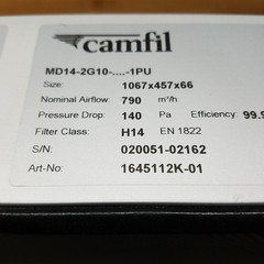 Camfil MD14-2G10-1067x457x66-1PU Megalam ProSafe Filter, H14 Filter Class – NEW