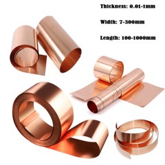 Copper Strip Plates 99.9% Copper Sheet Thickness 0.01mm-1mm Copper Foil Flat Tape