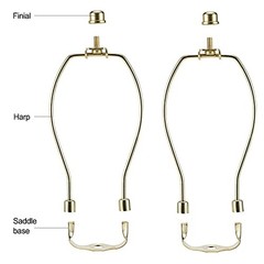 10 Inch Lamp Harp Polished Brass 2 Light Duty 3 8 Saddle Base Holes Not Heavy