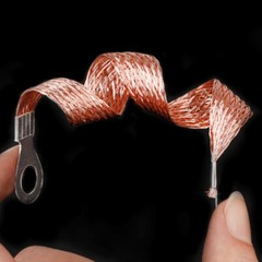 100x Copper Clad Aluminium Flat Braid Ground Lead Strap Cable Wire Kit 200/300mm