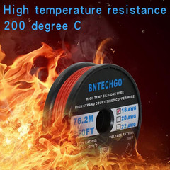 18 Gauge Silicone Wire Spool 250 ft Red Flexible 18 AWG Stranded Tinned Copper W