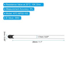 High Accuracy 10K Ohm NTC Thermistors – 20 Pack for Temperature Measurement