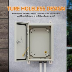IP65 Waterproof Metal Electrical Box 350x250x150mm w/ Mount Plate & Bracket
