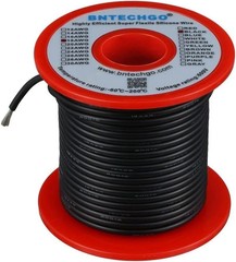 18 Gauge Silicone Wire Spool 100 ft Black Flexible 18 AWG Stranded Tinned Cop…