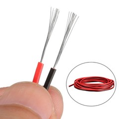 Red Black Wire 2pin Extension Cable Cord 24 AWG Parallel Wire 3 Meters Length