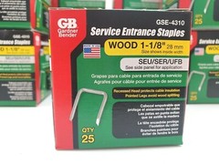 Lot of 9 Boxes of 25 Gardner Bender Service Entrance Staples GSE-4310 1-1/8″