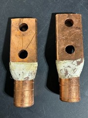 2 – BURNDY Compression COPPER grounding lugs YGHA342N 500 kcmil Cu, 2-Hole NEW