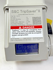 S&C TRIPSAVER II 25KV 100A CUTOUT MOUNTED RECLOSER CAT NO. 997132