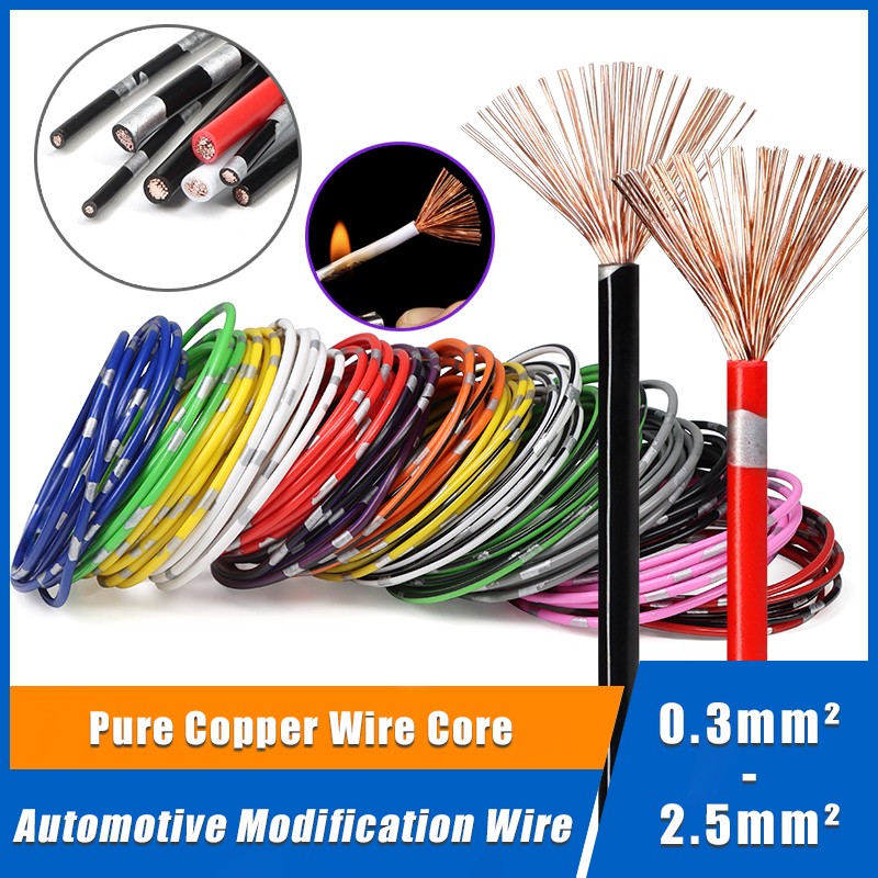 Automotive Cable Auto Modification Electrical Wire Car Wiring 0.3mm²-2.5mm²