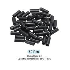 50Pcs Heat Shrink End Cap 8mm 2:1 Electrical Sealed Heat Shrink Tubing Cap