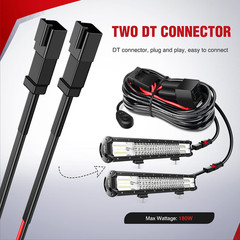 Universal 12V DT Wiring Harness Kit Dual Lead Relay Switch Inline Fuse LED Light