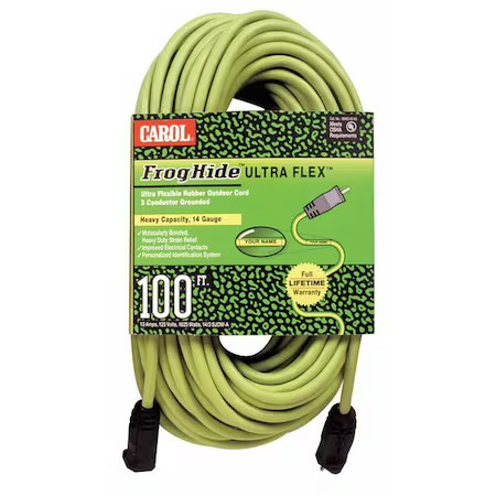 Carol 06200.61.06L Sjow Extension Cord, 12 Awg, Outdoor, 12/3, 1 Outlets,