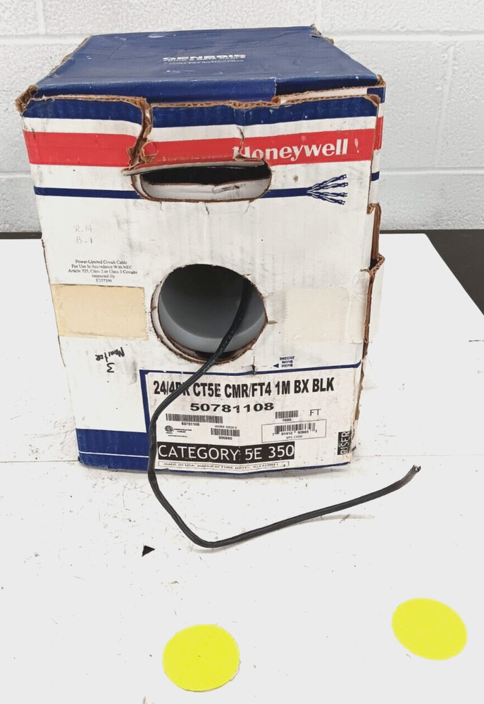 HONEYWELL POWER LIMITED CIRCUIT CABLE 1000 FT. PART NO. 50781108 24/4 PR CT5E